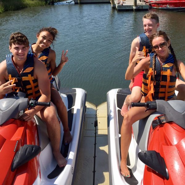 couple on jet ski.