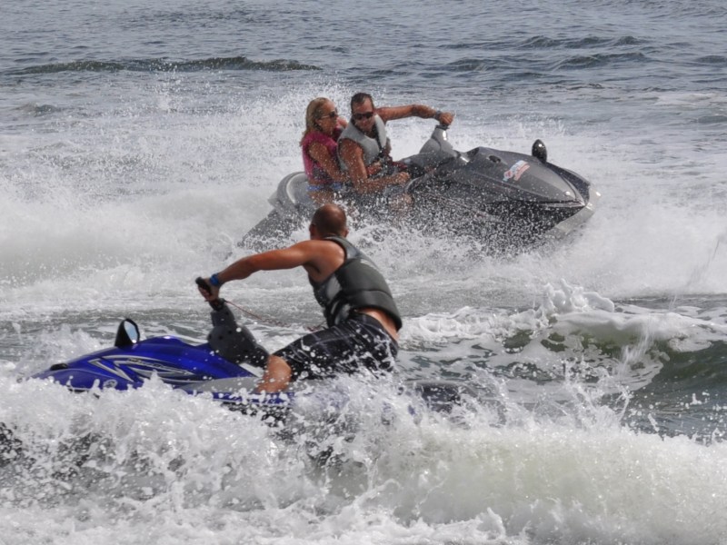 two jet skis.