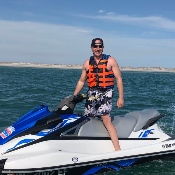 A man on a jet ski.