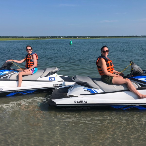 women on jet skis.