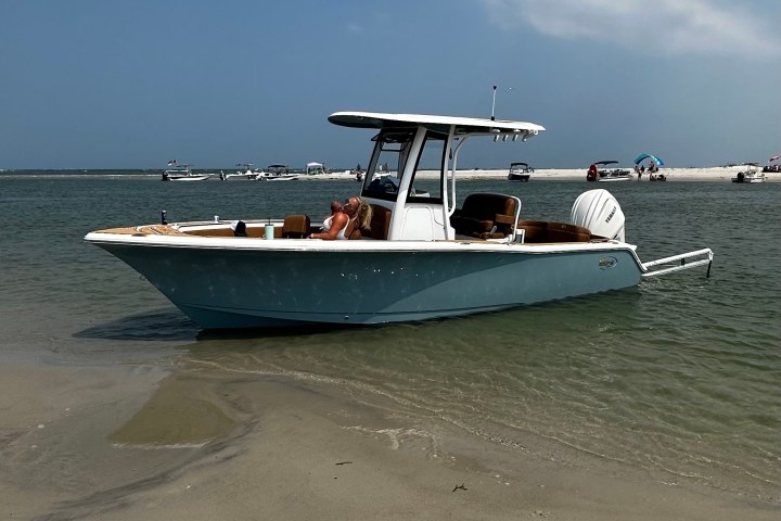 a small boat in a body of water