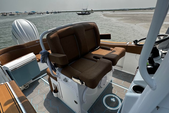a plane sitting on top of a boat